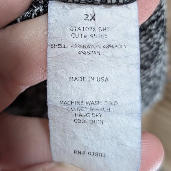 Green Envelope Open Front Knit Vest/Cardigan Black/White Size 2X - Picture 5 of 8